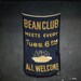 Antique Bean Club Banner, Hand Stitched Folk Social Club Sign