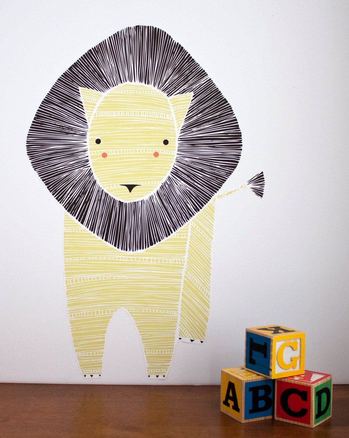 Lion Reusable Fabric Wall Decal - Large Wall Sticker