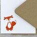 Fox Letterpress Note Card Set: Sitting Fox, Burnt Orange, Autumn, Fall (Set of 10)