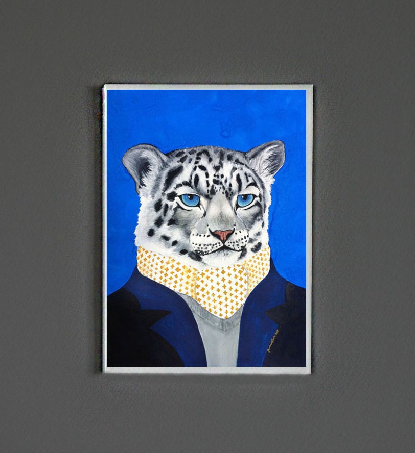 5x7 - Art Print - Snow Leopard - Signed by Artist