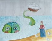 Henrietta Hopes the Sea Monster Will Learn the Error of His Ship Meddling Ways