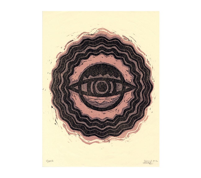 Eye Burst - Relief print