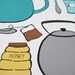 CHOOSE your color, Kitchen Art, Kitchen Decor, I love tea, Tea lover, teapot, tea cup, 8 x 10 Art Print
