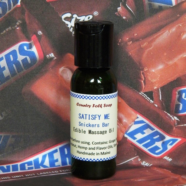 SATISFY ME Massage Oil - Snickers Chocolate Flavored Lube - Edibe Personal Lubricant