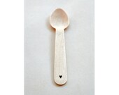 48 Disposable and Compostable Crafty Wooden Utensils Cutlery Greenware - SPOONS only - tiny heart design