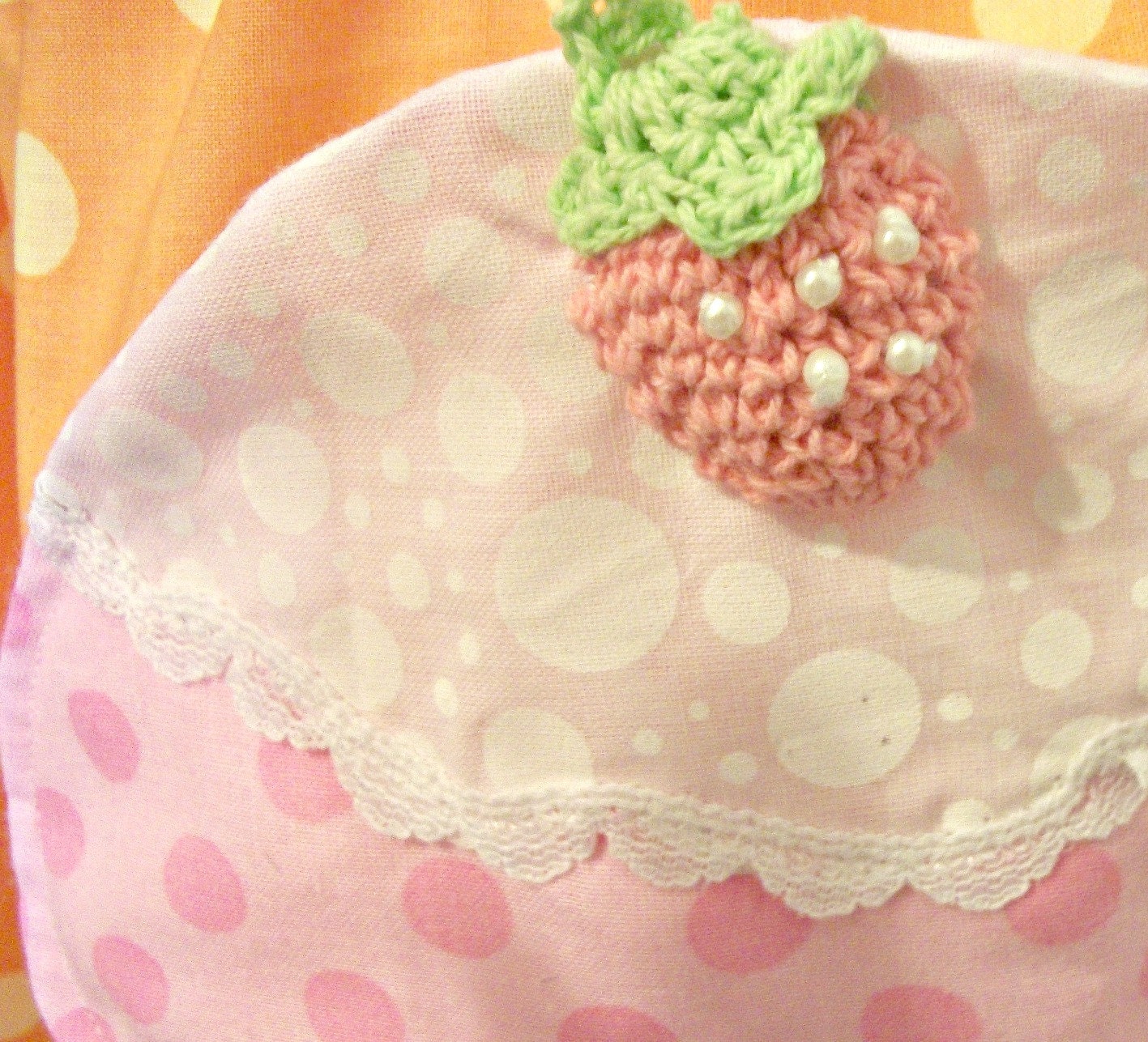 On Sale/Retro Polka dot cupcake handmade apron/fun and sassy apron/half apron/woman apron