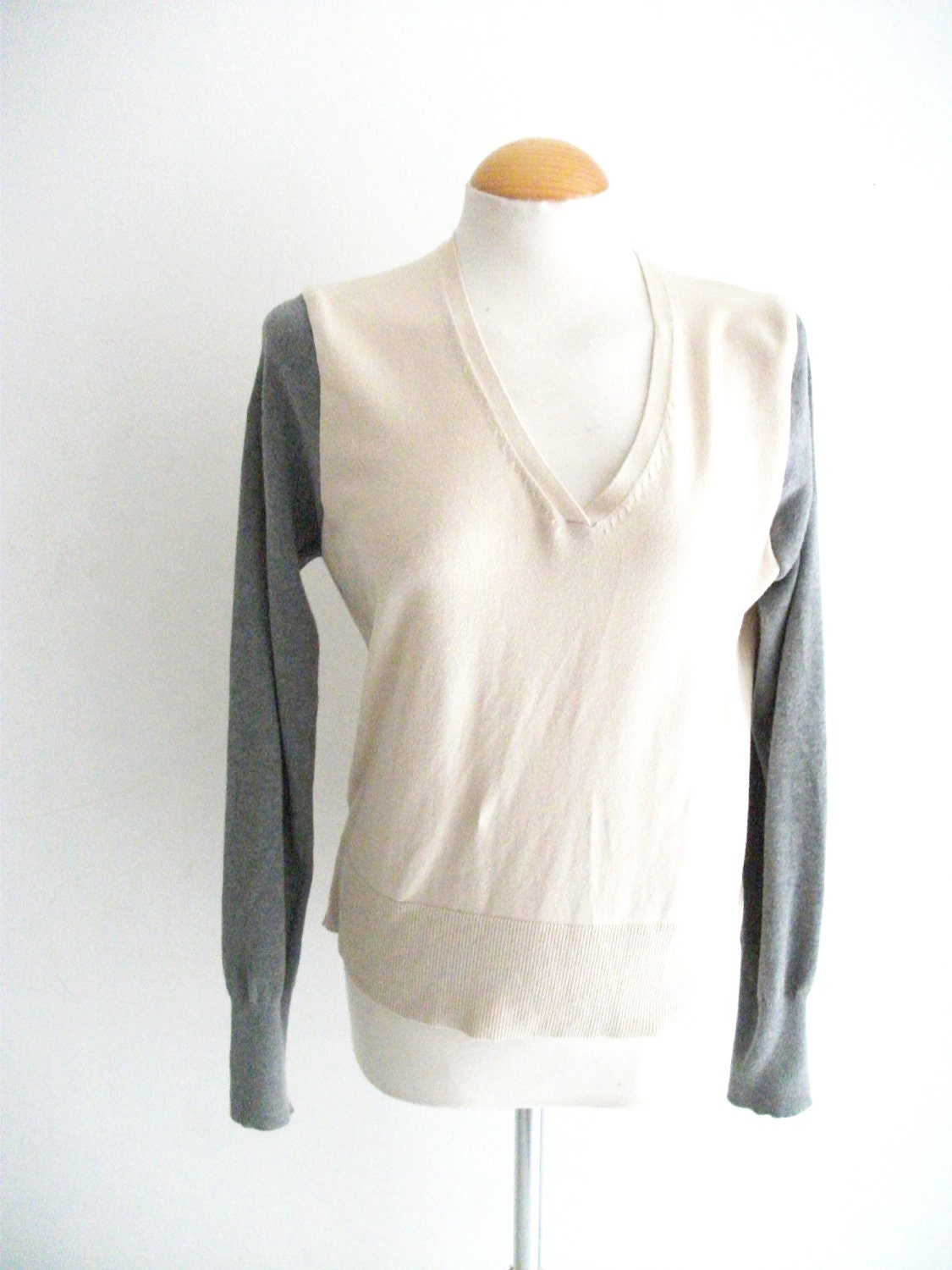 Pale Pink and Grey Upcycled Jumper