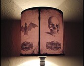 Halloween Curiosities Lamp Shade Lampshade - skull lamp, cabinet of curiosities, Halloween decor, raven, crow, owl, bat, spider