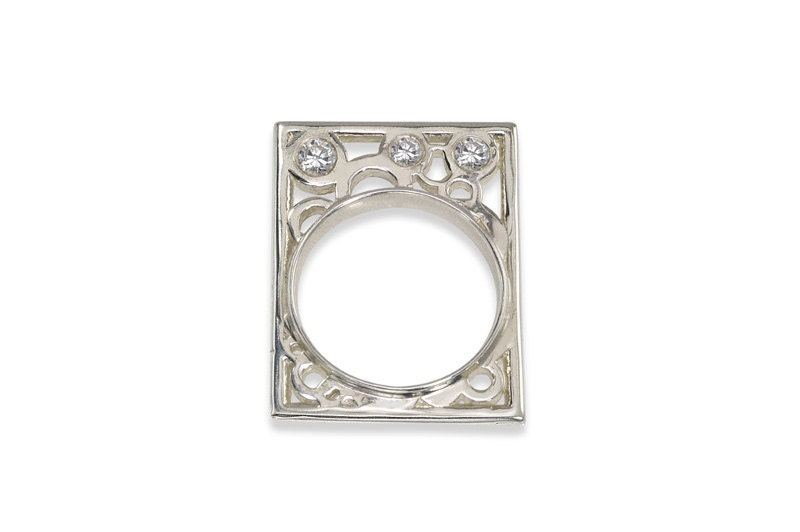 Sterling Silver Stack Ring, Slice Silver Ring, Silver Flat Circles Ring