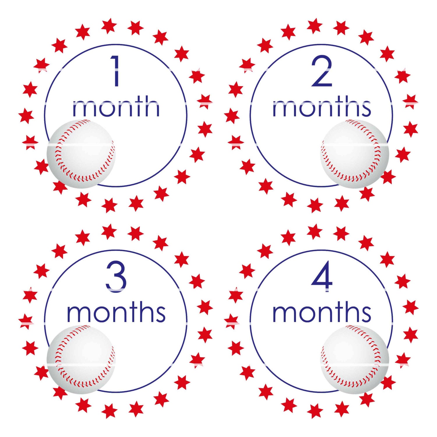 Onesie Stickers 1 Month through 12 Months B48
