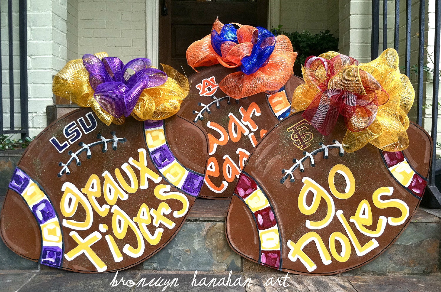 Custom Football Door Hanger - Bronwyn Hanahan Art