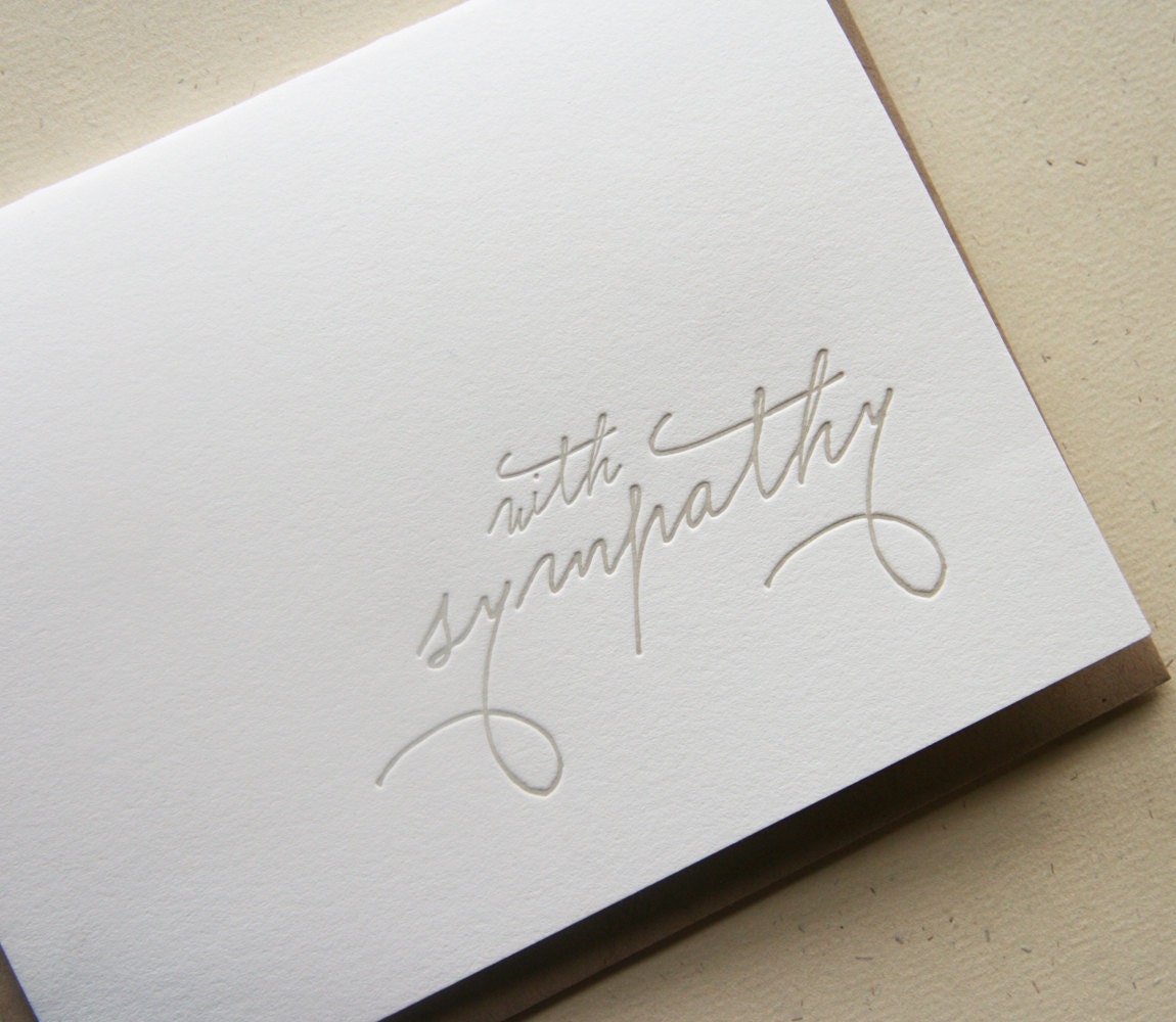 Letterpress Greeting Card - With Sympathy