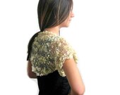 Elegant Shrug,  Bolero,  in Gold,  Spring Fashion, Trendy,Knitted
