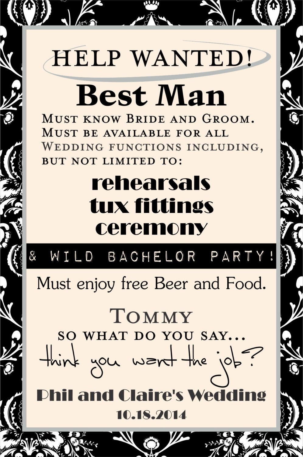 Groomsman Beer Bottle and Wine Labels - Custom Will you Be My Groomsman Best Man Bottle Label