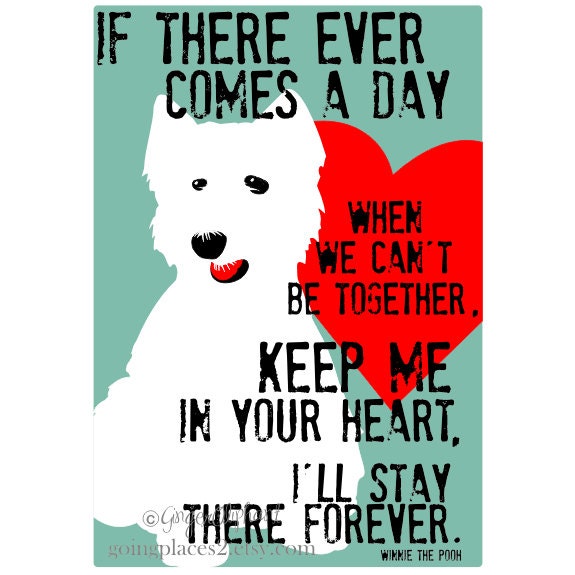West Highland Terrier Digital Art Print 5 x 7 Memorial Love Print Poster