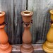 Primitive Taper Candle Holders, Set of Three, Fall Colors