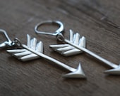 Arrow Earrings, Sterling Silver, Handcrafted, Tribal, Arrows, Geometric, Chevron, Triangle.