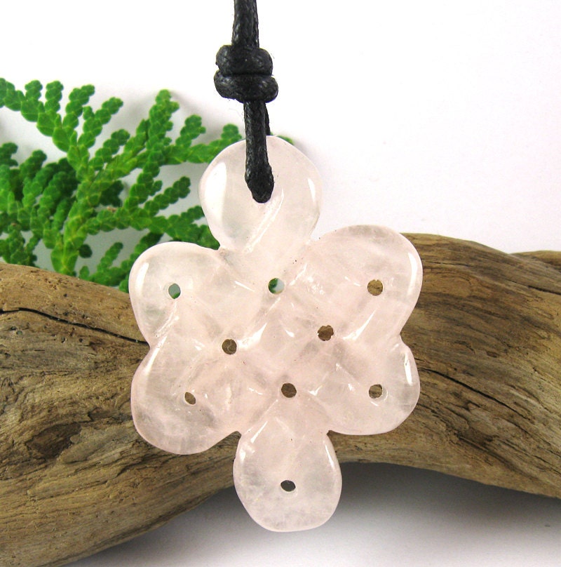 Celtic Knot Nursing Necklace - Rose Quartz Mother's Necklace