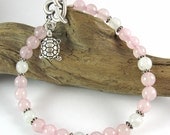Heart's Desire Fertility Bracelet - Rose Quartz and Moonstone - Choice of Charm
