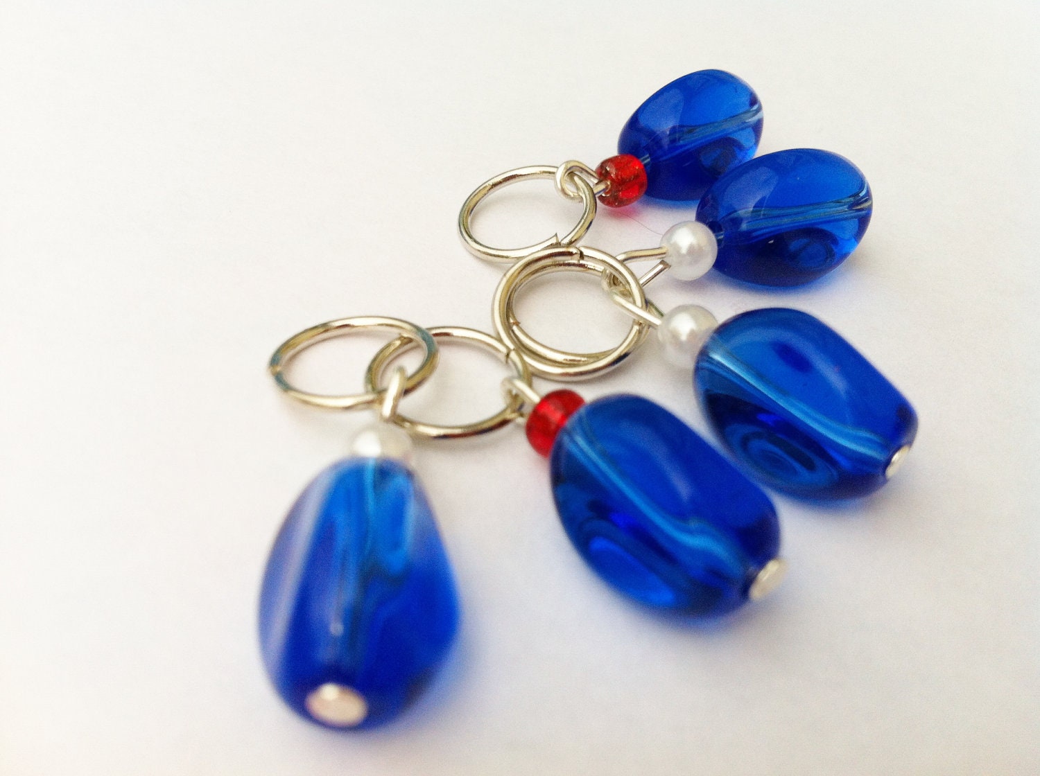 Knitting Stitch Markers - BLUE DROPS