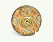 20% off Spring Sale - Wire Wrapped  Button Ring - Coconut  shell button