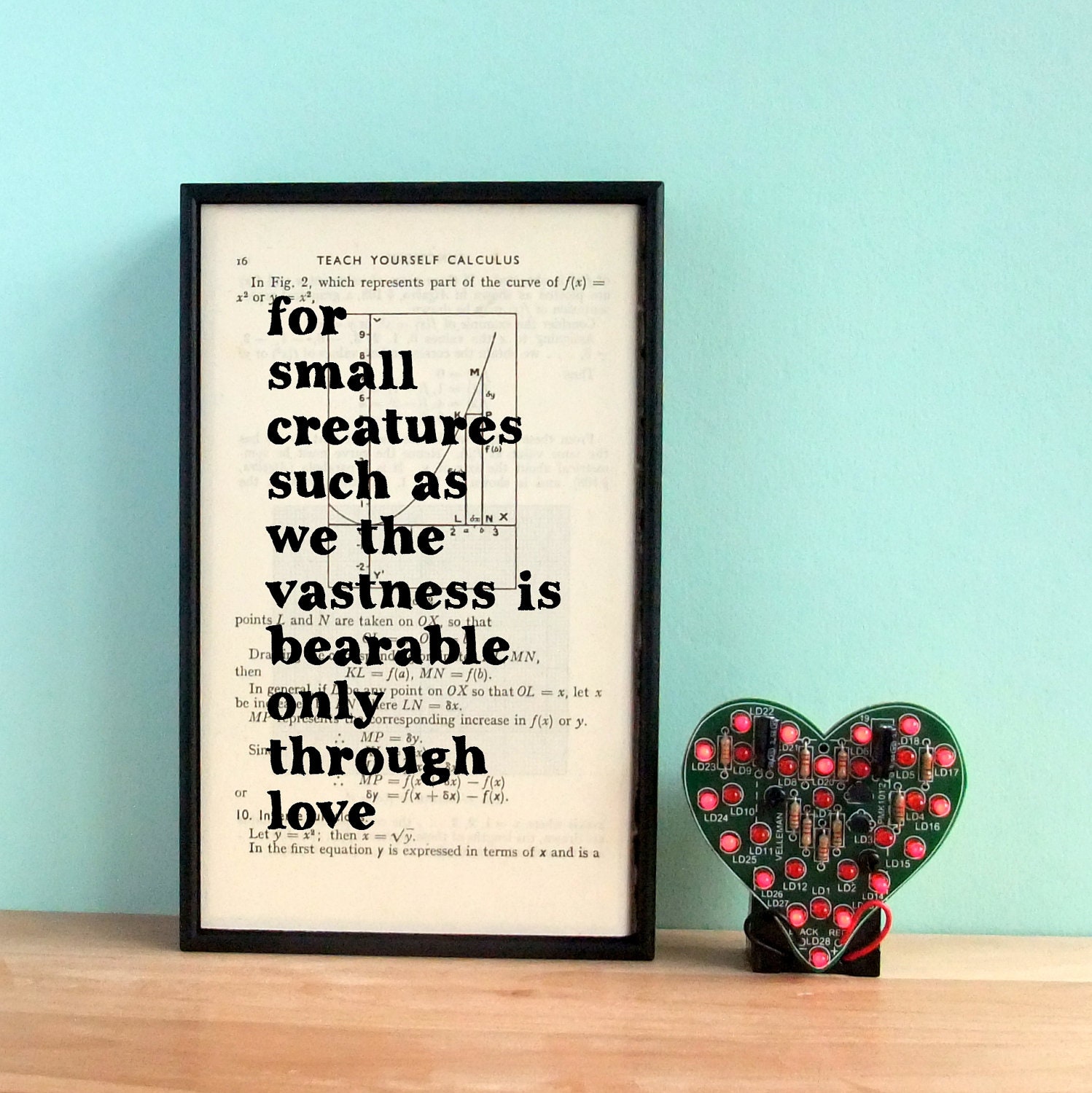 Carl Sagan Love Quote Altered Book Typographic Valentines Art