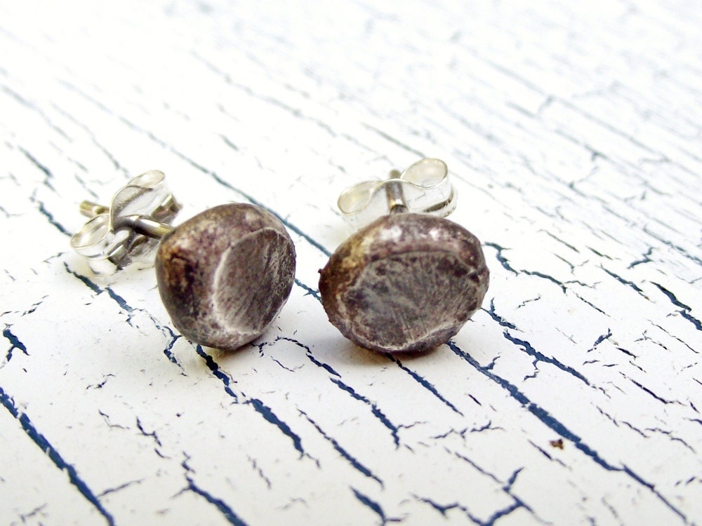 Fine Silver Studs Silver Pebble Sterling Post Earrings recycled