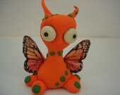 Freak Doody Head Original Polymer Clay Alien Monarch Butterfly Bug OOAK Art Sculpture