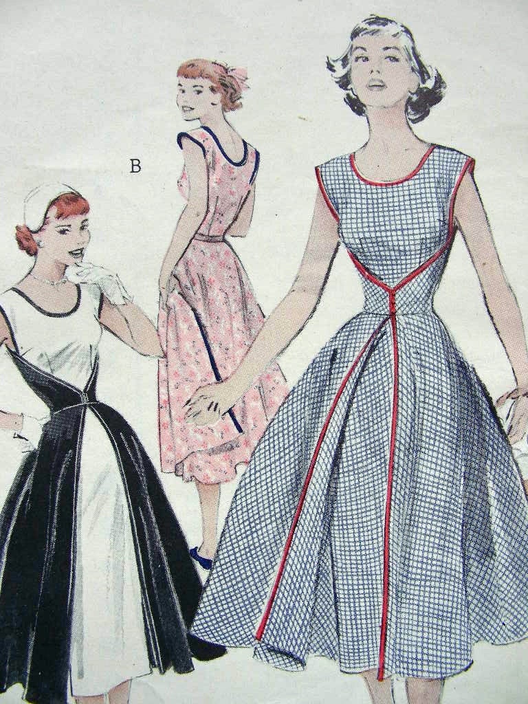 1950s Vintage Sewing Pattern - Butterick 6015 - THE WALKAWAY DRESS - Uncut - Size 18/36