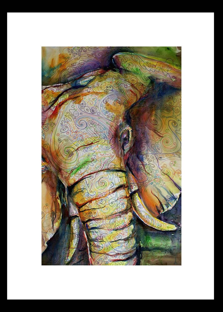 Elephant Watercolor print 18x24