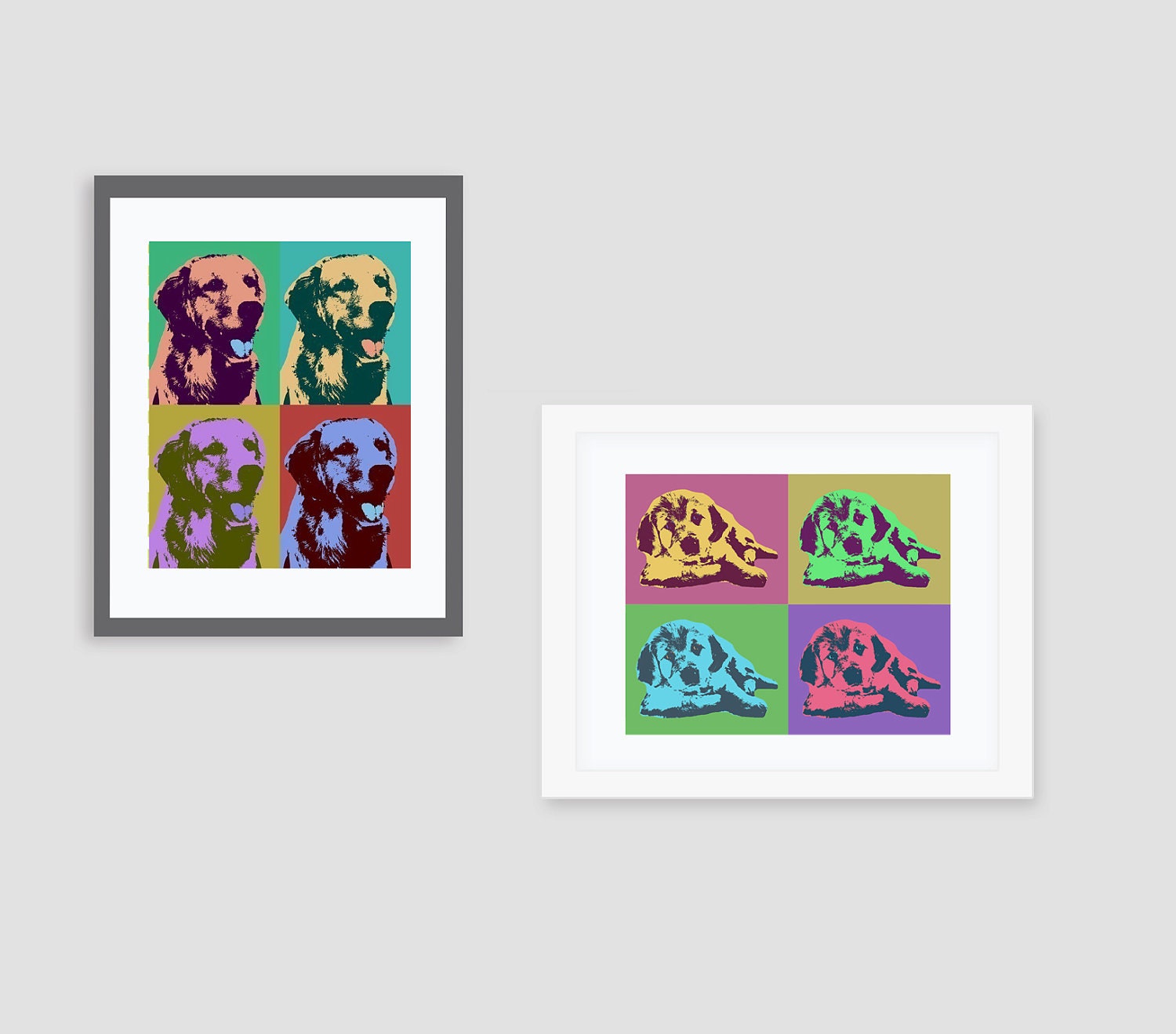 Custom pet pop art portrait - Andy Warhol style 8x10 print - made with your photos