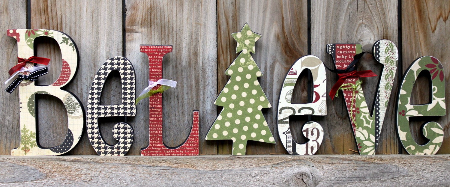 BELIEVE Wood Letter Decor