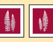 BOTANICAL FERN Art Collection FF - Set of 2, 11X14 each,  Any Color, Great for Contemporary, Minimalist, Cottage, Modern, Nature Home Decor