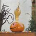 Halloween Gourd Ghost Top Jack O Lantern Spooky Fall Harvest Candy Bowl