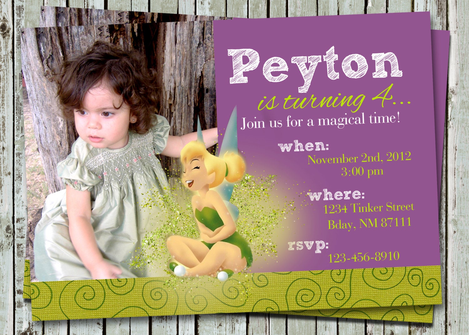 Sweet Tinkerbell Invitation