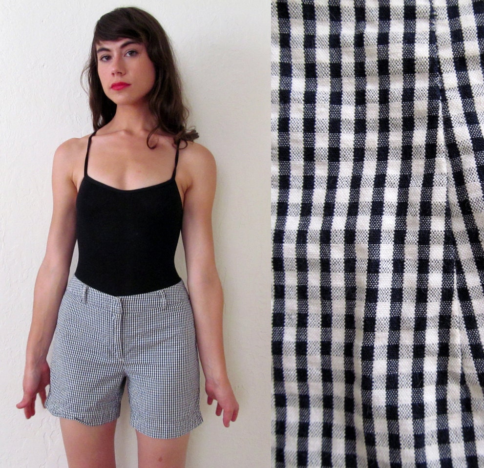 Vintage BLACK & WHITE Gingham Shorts S Sz. 2