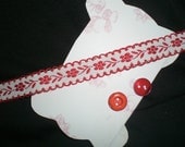 red cotton insertion trim