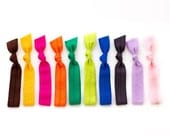 The Fall 2012 Package - 10 Elastic Solid Color Hair Ties that Double as Bracelets by Mane Message on Etsy