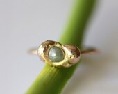 Raw Diamond In Recycled 14K Rose Gold Nugget Ring (E) - Ready To Ship