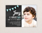 Boys Birthday Party Invitations. Chalkboard. I Customize, You Print. Il_170x135