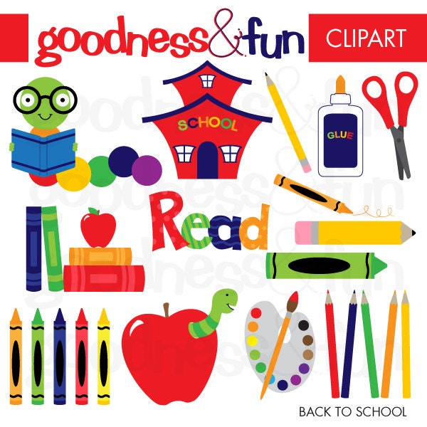 Buy 2 Sets, Get 2 Sets FREE - Digital Clipart - Back To School