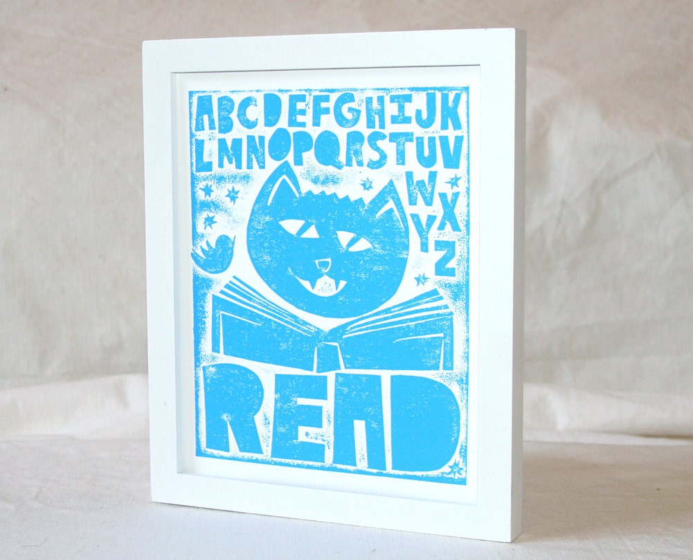 Wall Art, Nursery Decor, ABC Read Print, Baby Nursery art,  Fine Art Print