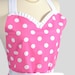 Reserved for CAT Sweetheart Retro Apron - Sexy Womens Apron Hot Pink and White Polka Dot Cute Full Kitchen Apron