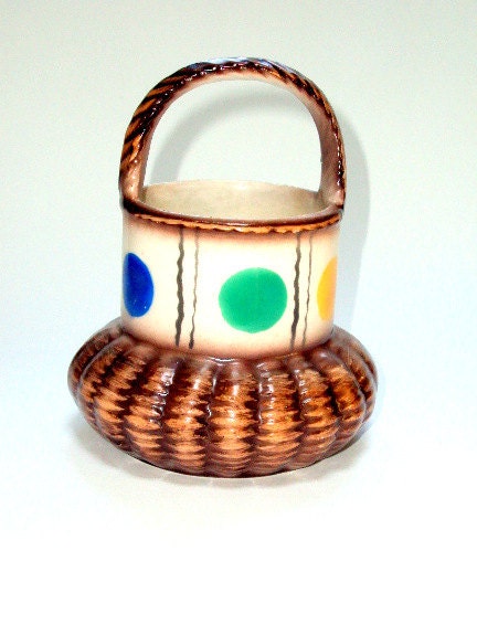 Vintage Estate Collection Czecho Slovakia Painted Procelain Basket Thirties   I Take CREDIT CARDS