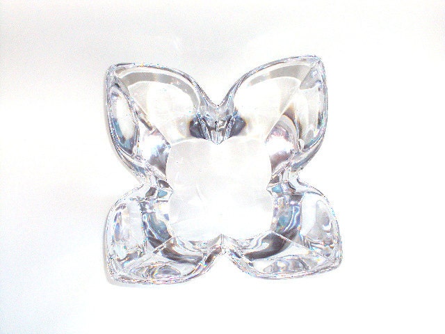 Vintage Orrefors Bowl, Mid Century Modern Tulip Style Design, Crystal From Swedish Estate   I Take CREDIT CARDS