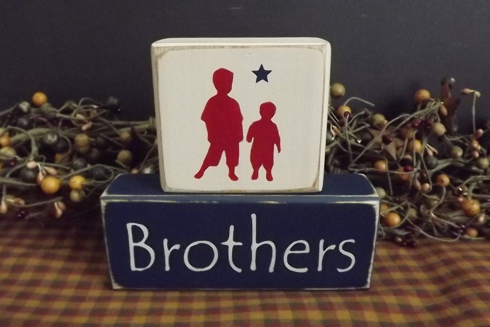 Brothers primitive wood blocks