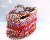 SALE --- Rag Bag --- Eco Friendly Crocheted Bag --- Tagt team