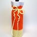 Wine Bag Bottle Cozy Gift Sack Candy Corn Yellow Orange White Champagne Sleeve Autumn Barware Halloween Ready to Ship Hand Crochet by Lilena