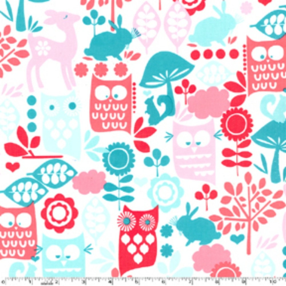 SALE - Michael Miller Forest Life in Aqua - Fat Quarter
