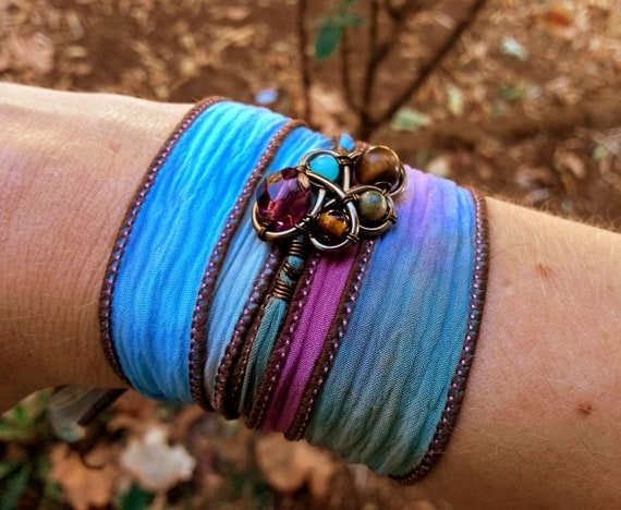 Multicolored Bohemian Wrap Bracelet or Headpiece